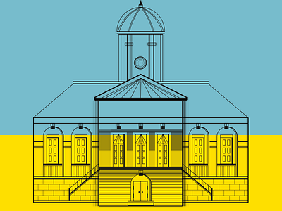 Redbrick Building illustration line wip