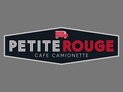 Petite Rouge Coffee Truck Option 1 coffee food truck illustration logo new orleans typography