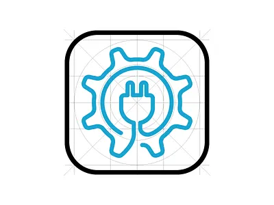 App icon idea app gear icon line plug