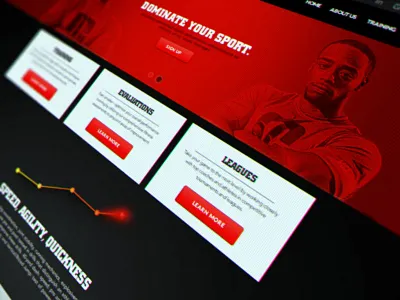 Landing Page athletes black design layout minimal red sport sports training web website