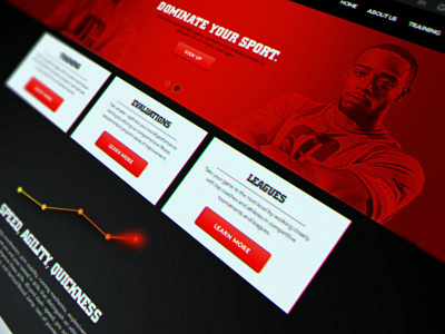 Landing Page athletes black design layout minimal red sport sports training web website