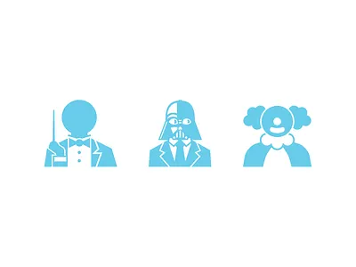 Icons clown darth vader icons it advisors maestro pictograms signs