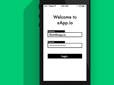 Black and White Login Screen app black design flat ios iphone login minimalist screen simple