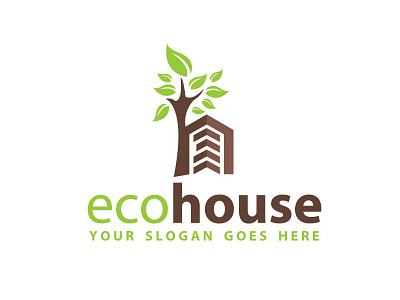 Eco House Logo Template building corporate creative eco environment home house housing estate real estate