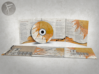 Worship CD Artwork cd church folk hand drawn hills illustration mock up paint splatter worship