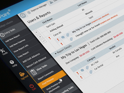 CMS Design application blue business cms grid menu portal professional signout web