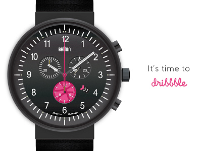 Time to Dribbble illustrator time watch