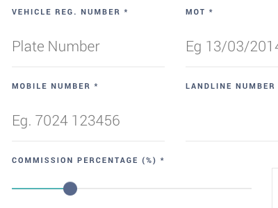 Driver's Form cab form range web app