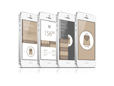 BrownBag iPhone UI app apple bag brown clothes iphone mock up simple store ui ux