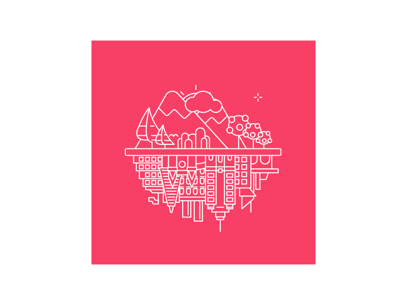 The world is flat ae city first gif illustration line nature