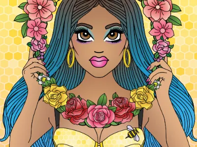 Buzz Buzz bee candy doll club flowers girly golden honey honeycomb pastel hair roses