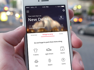 Dribbble Shot iphone mobile ui design travel app