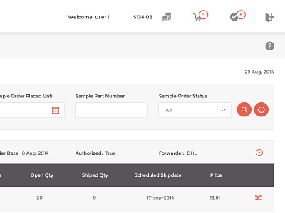 Order History Page design order ui ux