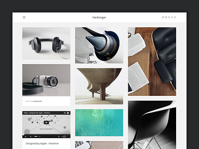 Harbinger Tumblr Theme blog design grid masonry minimal theme tumblr web