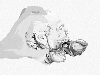 [wip_01] heartscream abstract concept digital painting draw eat eye head heart scream wacom wordplay