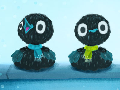 Baby crows animation baby crows concept craws crows illustration wip