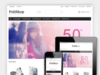 Polishop Responsive Theme and Template clean ecommerce html template opencart theme responsive web template