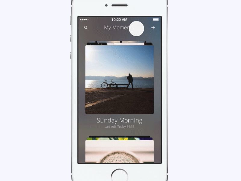 Moments App animation app design gif ios iphone ui ux