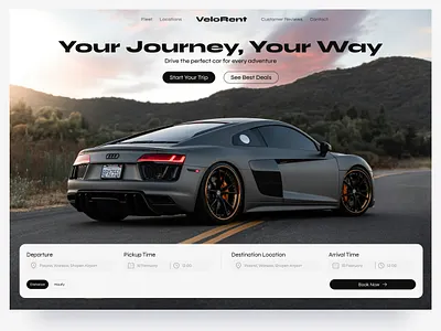 Car Rental Platform Website adventure booking car car rental clean design design concept first block first section hero section home page journey modern staycation ticket travel ux vehicle web design website