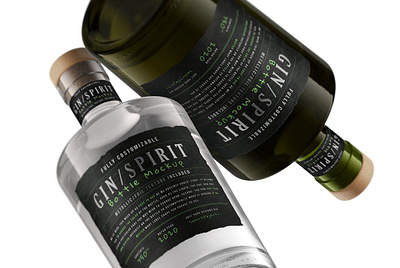 Gin Spirit Bottle Mockup alcohol alcohol bottle all in one branding clear glass drink gin bottle gin bottle mockup gin spirit bottle mockup ginspirit bottle mockup glass label photorealistic spirits whiskey winery