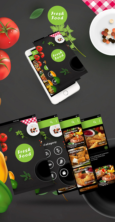 Fresh Food App graphic design ui