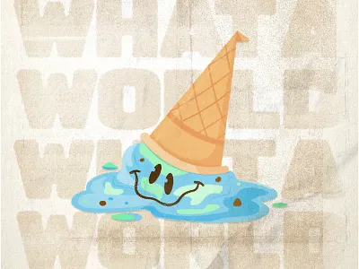 WHAT A WORLD climate climate change earth global warming ice cream liberal melt melting oz planet political summer sweet texture treat vintage wicked witch wizard world