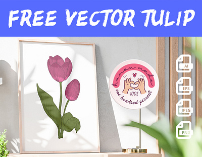 FREE Vector Colored Tulip asset isolated