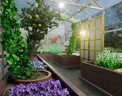 Little garden 3d 3d graphics blender blender 3d illustration render