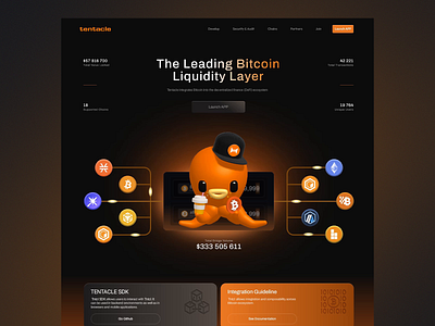 Tentacle - Bitcoin Trading Platform animation bitcoin blockchain coin animations creative cryptocurrency dark mode design dex illustration interactive design interface design palyful design trading ui ui design ux ux design uxui visually appealing