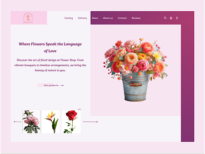 Flower Shop Web Design flower ui uiuxdesigner webdesign