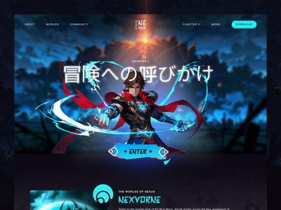 Gaming landing page UI anime creative creativity design fantasy figma game ui gaming graphic design hero section landing page typography ui ux ux ui vector website