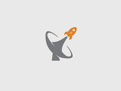 Rocket Dish antenna blast brand branding dish icon launch logo rocket space wave