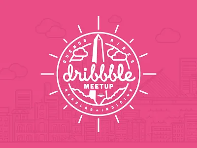 Dribbble Meetup Buenos Aires argentina buenos aires city clouds dribbble event logo meetup obelisk