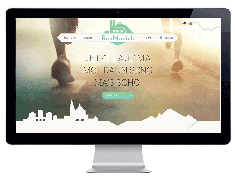Run Munich Homepage one pager parallax running sightseeing sport website
