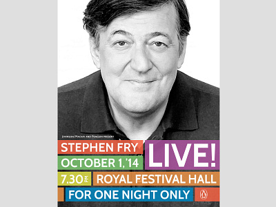 Tour poster design black white colour contest design live poster stephen fry