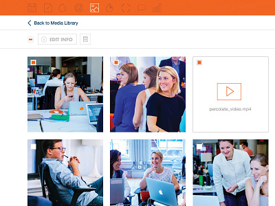 Percolate Media library batch content library media percolate ui