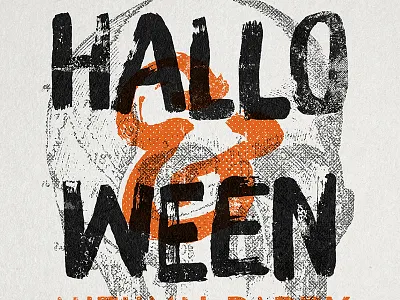Hallo&Ween Flyer barrel brush crate cratebarrel halloween screenprint