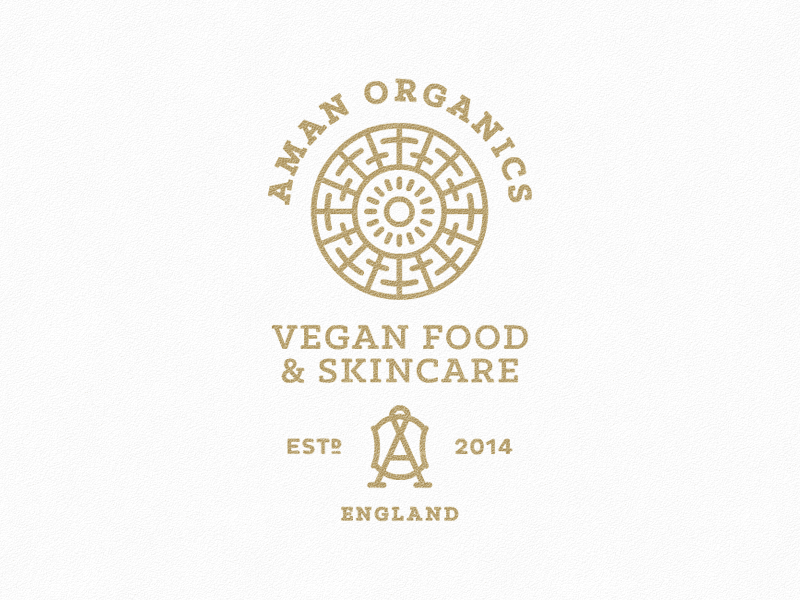 Organic Layouts food lettering logo monogram nature organic stamp sun vegan