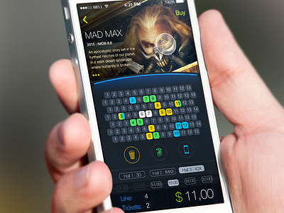 Cinema Tickets Filter app cinema design filter interface ios iphone mobile movie ticket ui ux