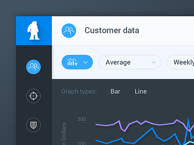 Dashboard bar blue dashboard flat graph icon menu navigation ui ux