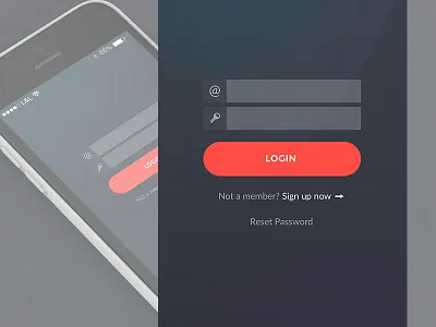 Semi-Flat Login Screen flat login mobile