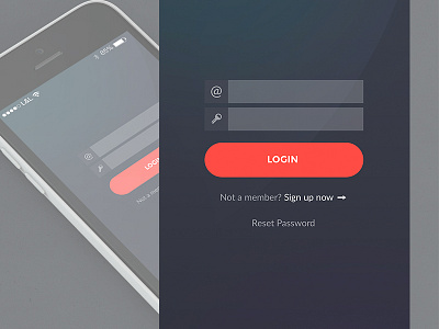 Semi-Flat Login Screen flat login mobile