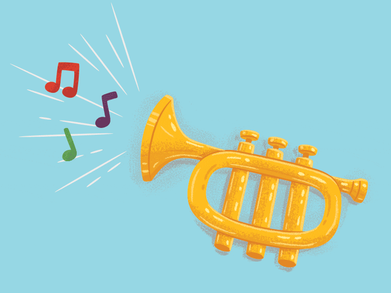Process children illustration music process sketch trumpet