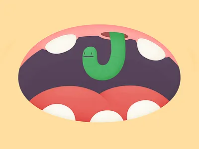 Well, Hello There cartoon gums illustration mouth teeth tongue worm