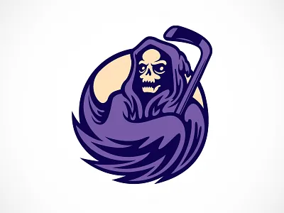 Mort De Montreal Logo death grim reaper hockey hockey logo identity illustration logo montreal mort mort de montreal reaper tom philibeck