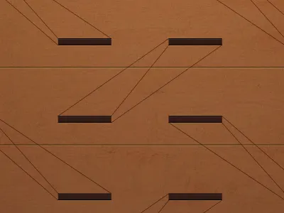 Pen drawers geometry laser cutting and itching mockup product wood