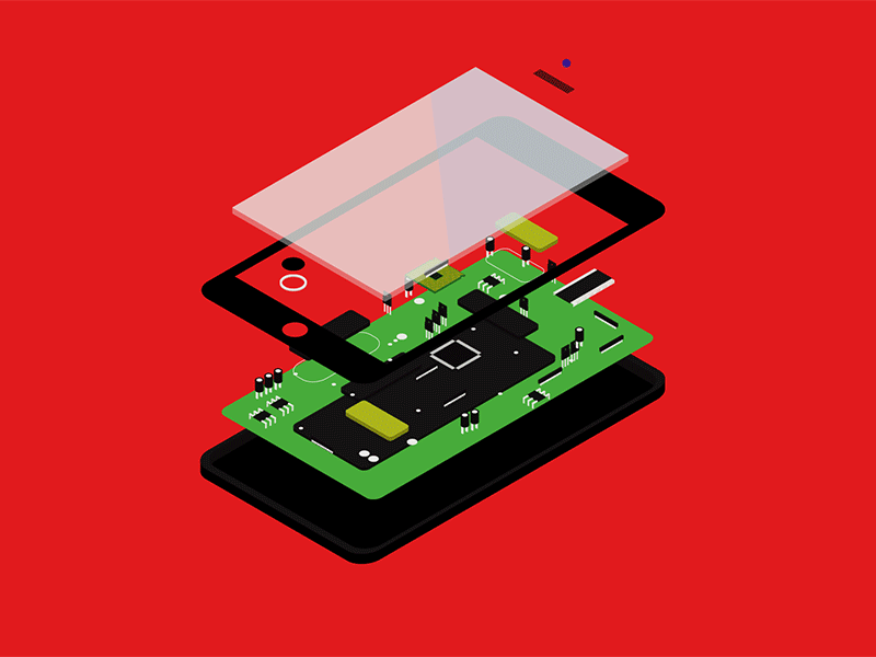 iPhone Insides animation break breakdown gif insides iphone isometric