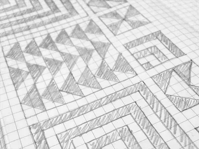 Quilt art grid pattern