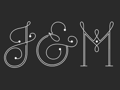 J&M lettering monogram typography vector