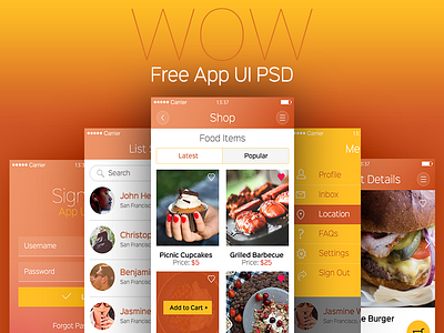 Free App UI PSDs app ui psd download free psd free ui mobile freebie ui screens free psd